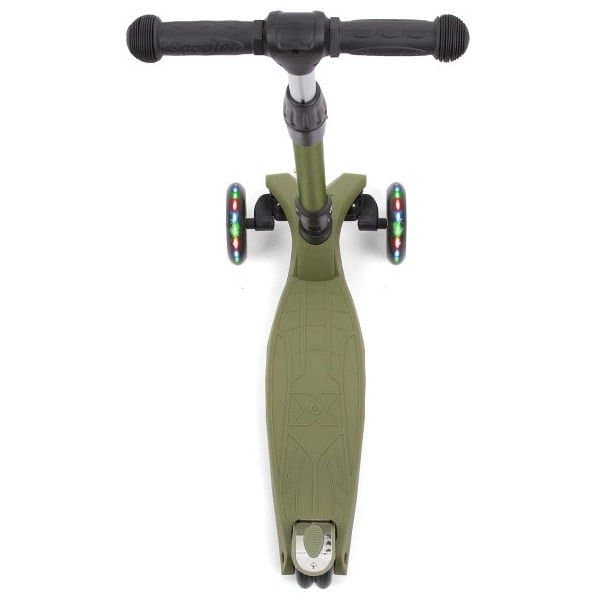 Trotineta Kidwell Vento Khaki pliabila, cu suspensie, roti cu led, ghidon din aluminiu reglabil, greutate admisa 50 kg, varsta 3 ani+