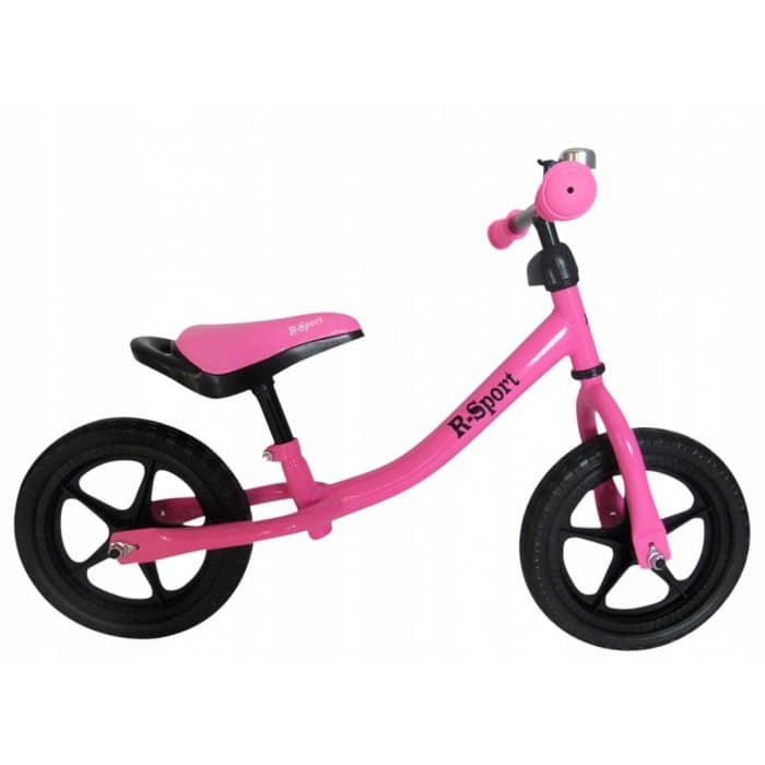 Bicicleta copii fara pedale R-Sport R1 roz, varsta 2-5 ani, roti din spuma EVA, cadru usor din otel, saua si inaltimea ghidonului sunt reglabile, pana la 35 kg