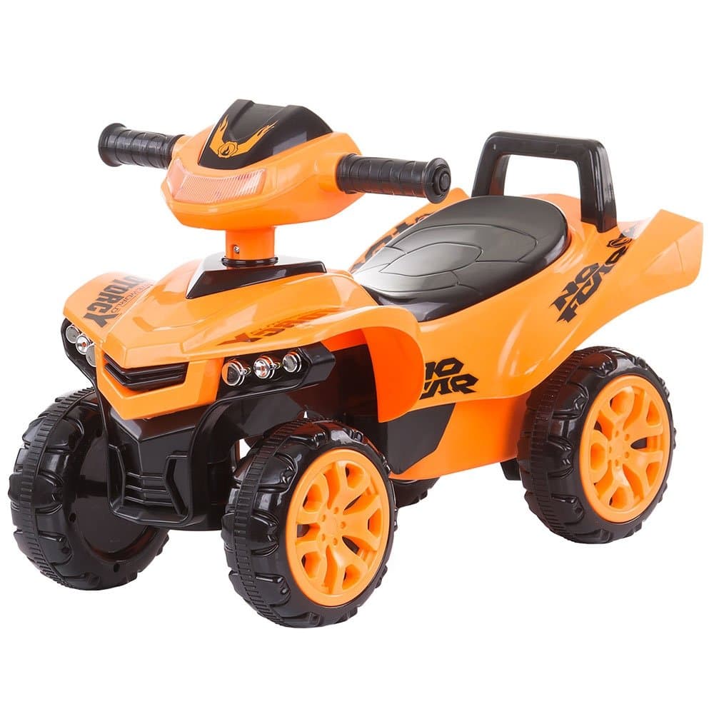 ATV pentru copii fara pedale Chipolino Orange cu spatiu de depozitare sub sezut, panou muzical cu melodii, potrivit pentru copii de la 1,5 ani pana la greutatea de 25 kg