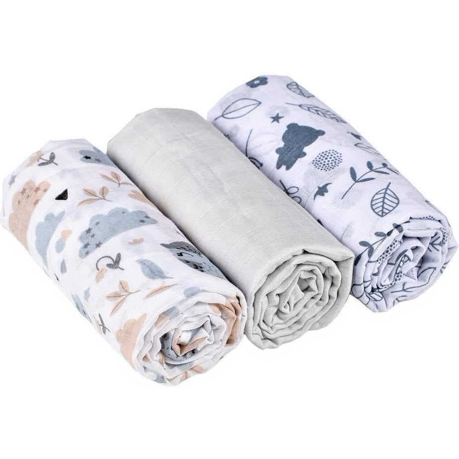 Set 3 scutece din muselina Infantilo poiana pastel