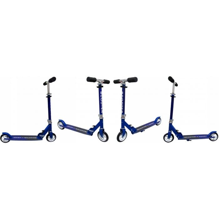 Trotineta pliabila R-Sport H6 albastru cu roti din cauciuc, frana de picior, ghidon reglabil, greutate admisa 100 kg