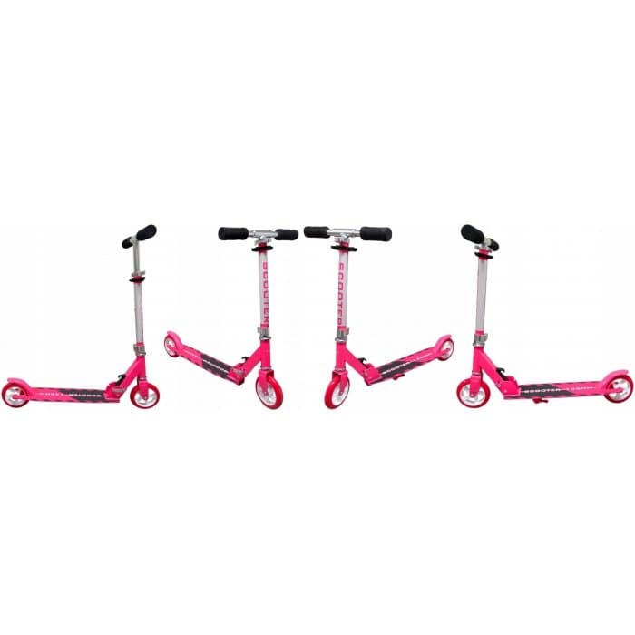 Trotineta pliabila R-Sport H6 roz cu roti din cauciuc, frana de picior, ghidon reglabil, greutate admisa 100 kg