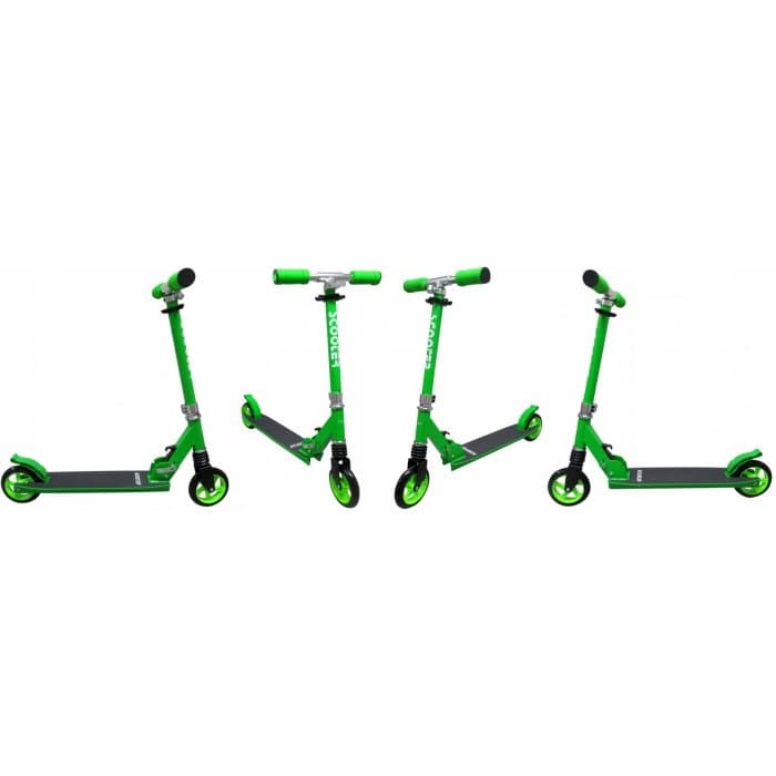 Trotineta R-Sport H5 verde cu 2 roti, pliabila, roti din cauciuc, ghidon reglabil, greutate admisa 100 kg