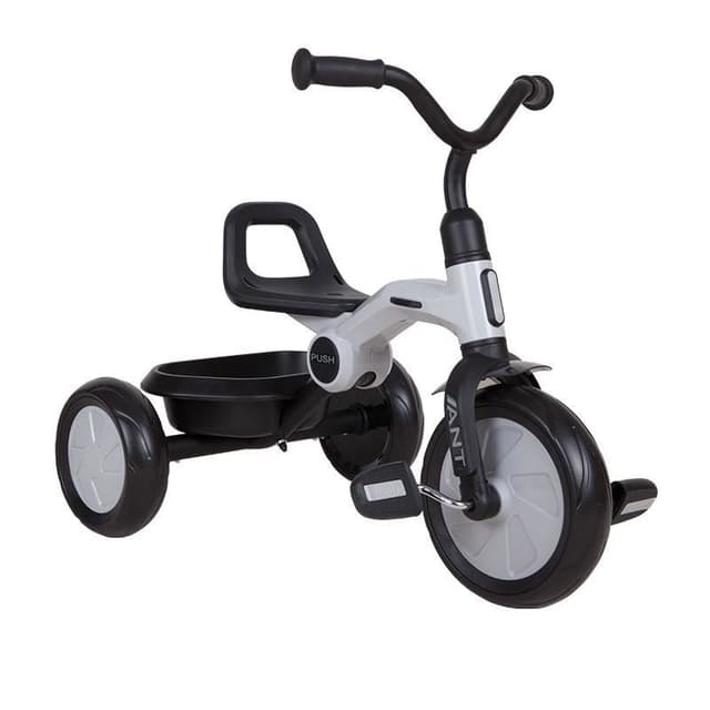 Tricicleta pentru copii Qplay Ant Gri cu pedale, pliabila, roti din spuma Eva, cos pentru jucarii, de la 2 ani pana la 25 kg