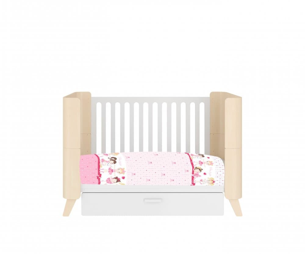 Lenjerie patut cu 7 piese 120x60 cm balerine pe roz 081