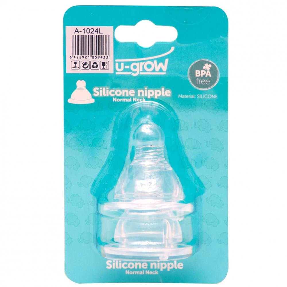 Set 2 tetine U-Grow A-1024L cu gat normal L silicon