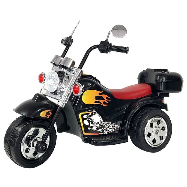 Motocicleta electrica pentru copii Chipolino Chopper Black 18W, cu sunete si loc depozitare