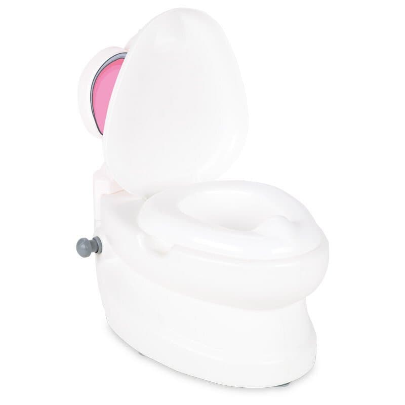 Olita educationala muzicala Pilsan Elefantel cu baza antialunecare,suport hartie igienica si vas colectare detasabil,design ergonomic,cutie muzicala iluminata cu efect de sunet sifon