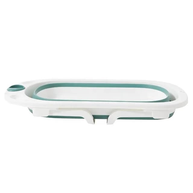 Cadita Little Mom Starfish Green pliabila, margini rotunjite, dop de scurgere, design ergonomic, dimensiuni 80x48.5x21cm