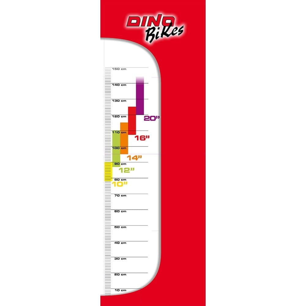Bicicleta copii Dino Bikes R1 rosu 12 inch, varsta 3-5 ani, inaltimea 87-110 cm, roti spuma EVA, frana de mana pe roata din fata, pinion spate fix, roti ajutatoare detasabile, scut frontal