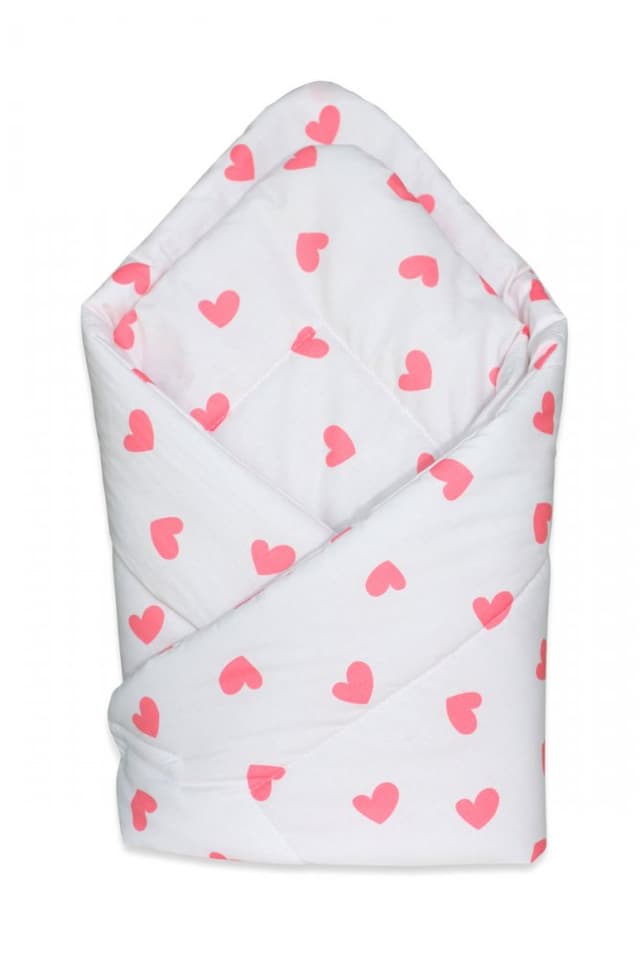 Paturica de infasat nou-nascut 75x75cm model Pink Hearts