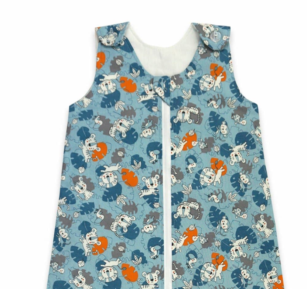 Sac de dormit copii 1.5 tog Tiger Jungle din bumbac 95 cm
