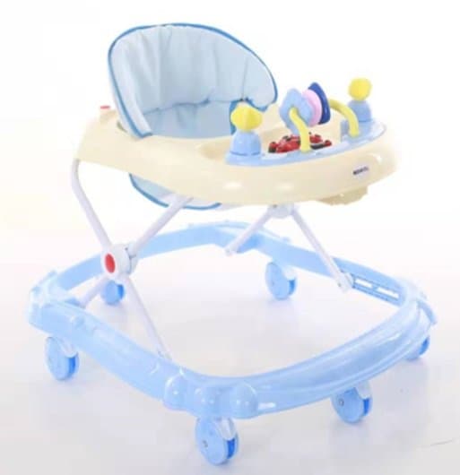 Premergator Little Mom Simple Blue functii muzicale, baza lata, greutate max. admisa 12 kg, varsta 6 luni+