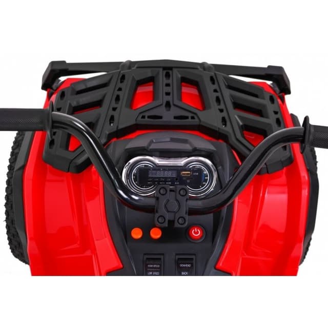 Atv electric pentru copii Air BDM0906 102x65x73 cm rosu 90W cu suspensii, lumini, sunete, panou audio si scaun piele