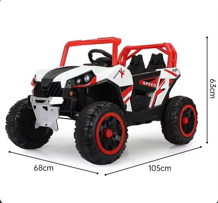 Masinuta electrica pentru copii Nichiduta Super Speed Red 12V4.5Ah,70W, deschidere usi, suspensii fataspate, scaun piele, muzica, sunete, telecomanda, Usb si lumini,functie swing