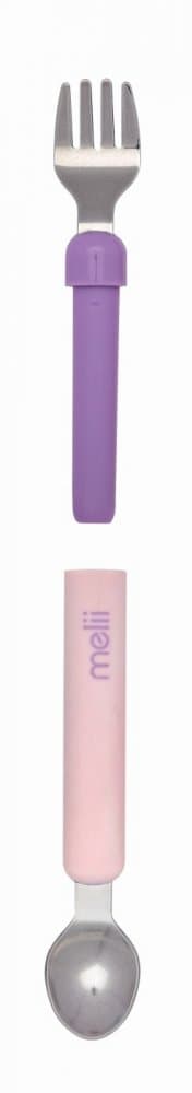 Set lingurita si furculita Melii pink-purple