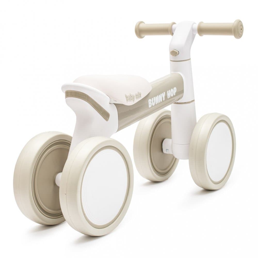 Ride On fara pedale cu cadru usor din aluminiu,ghidon reglabil,roti EVA,sezut moale si limitator directie de siguranta Baby Mix Bunny Hop Grey