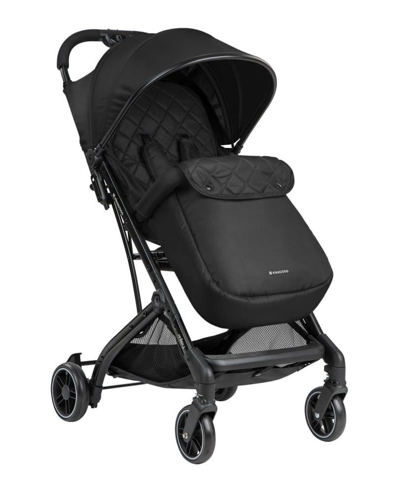 Carucior sport KikkaBoo Miley Black pana la 22kg,Pliere compacta cu sistem troller,Cadru aluminiu,Suspensii,Baldachin cu extensie protectie UPF50+,Spatar reglabil cu pozitie de somn,Material impermeabil,Husa picioare