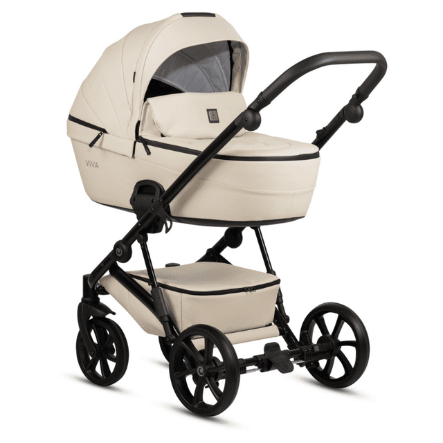 Carucior 2 in 1 Tutis Viva 5+ Vanila 086 din piele ecologica, sezut reversibil, spatar reglabil, roti cu blocare, bara detasabila, accesorii incluse