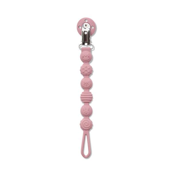 Lant din silicon pentru suzeta 0 luni+ Pink