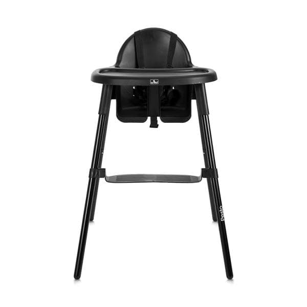 Scaun de masa pentru copii Lorelli Pesto Black cu tavita detasabila si reglabila, suport picioare, centuri de siguranta, greutate admisa 15 kg