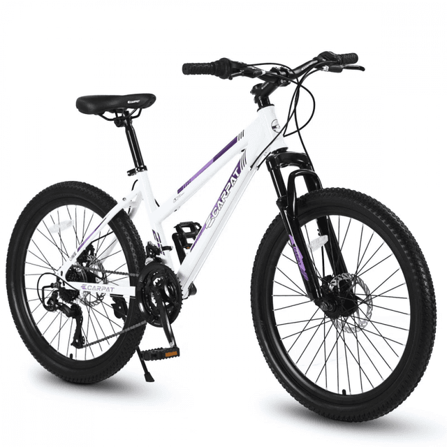 Bicicleta MTB Carpat One S24103 Alb, roti 24 inch, inaltime utilizator 130-160 cm, greutate suportata 120 kg