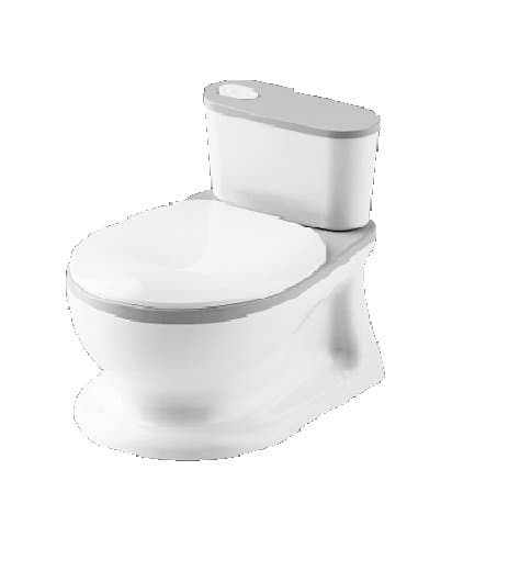 Olita tip minitoaleta pentru copii Little Mom Grey, design realist si ergonomic, vas colector detasbil, capac rabatabil, dimensiune 39 x 27 x 32 cm