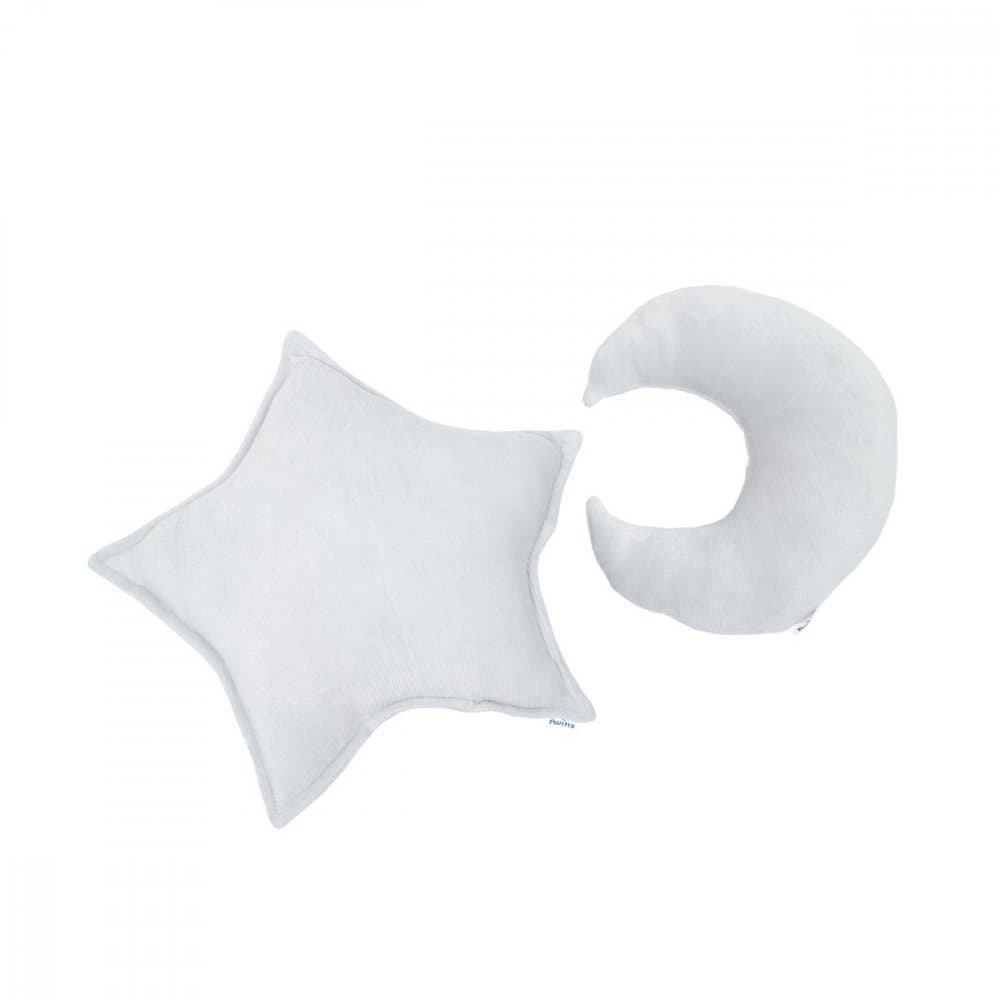 Pernute decorative Twins moon  star alb
