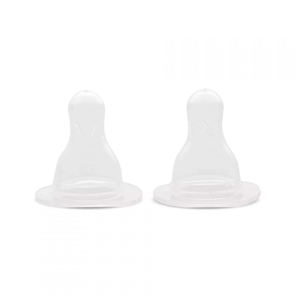 Set 2 tetine din silicon, debit lent, 0 luni+