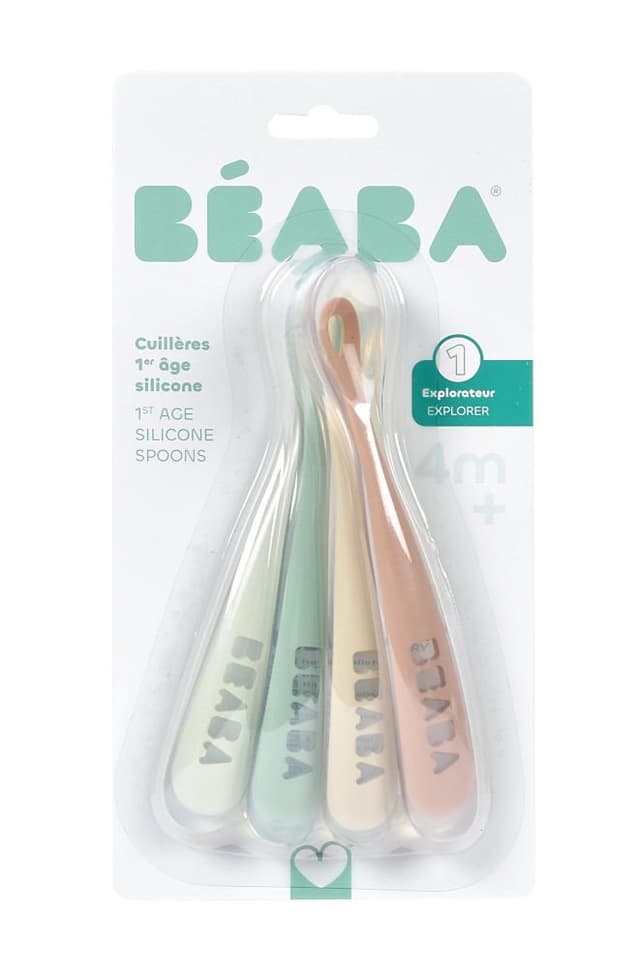 Set 4 lingurite silicon Beaba Natural +4 luni