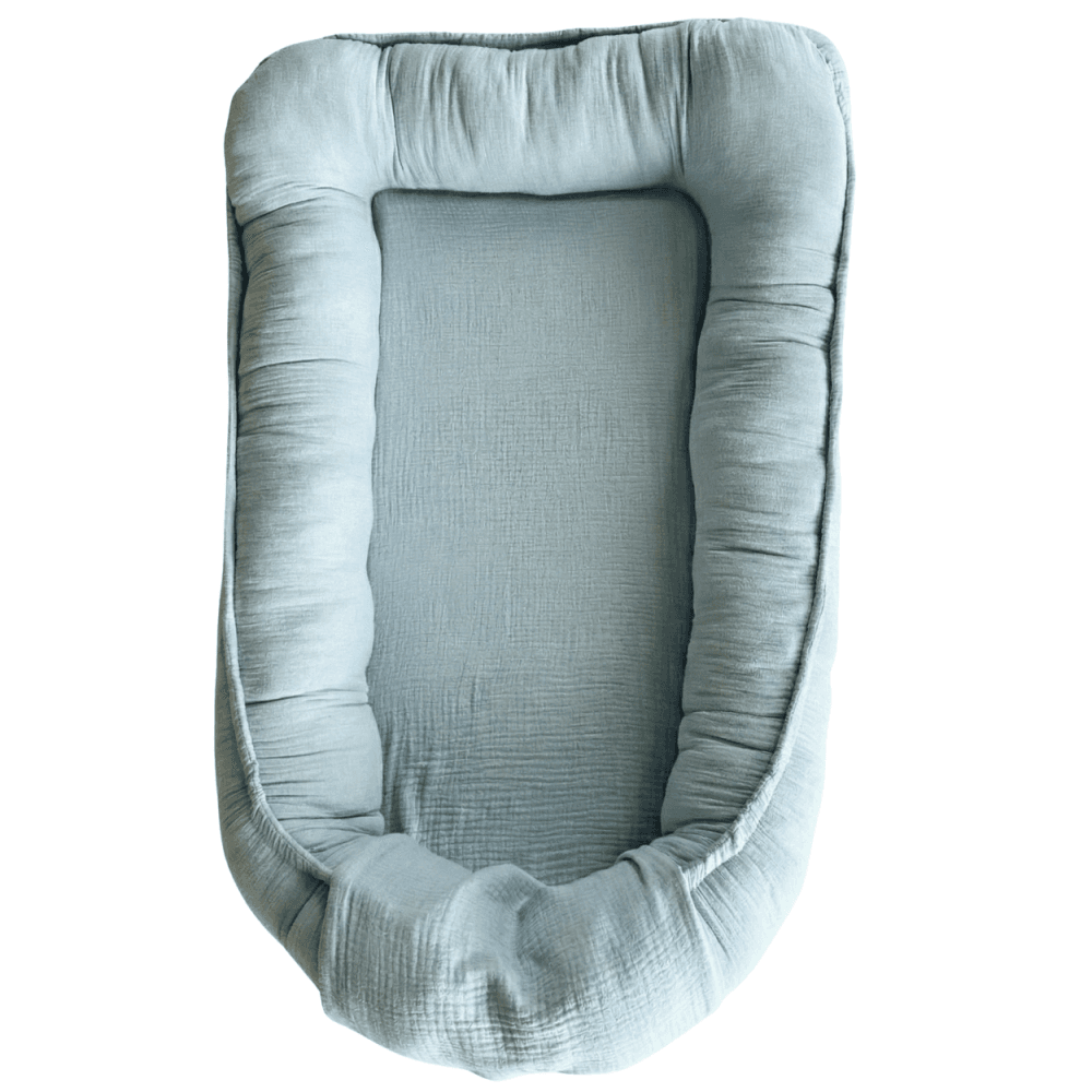 Baby Nest din muselina Twindeco Baby blue