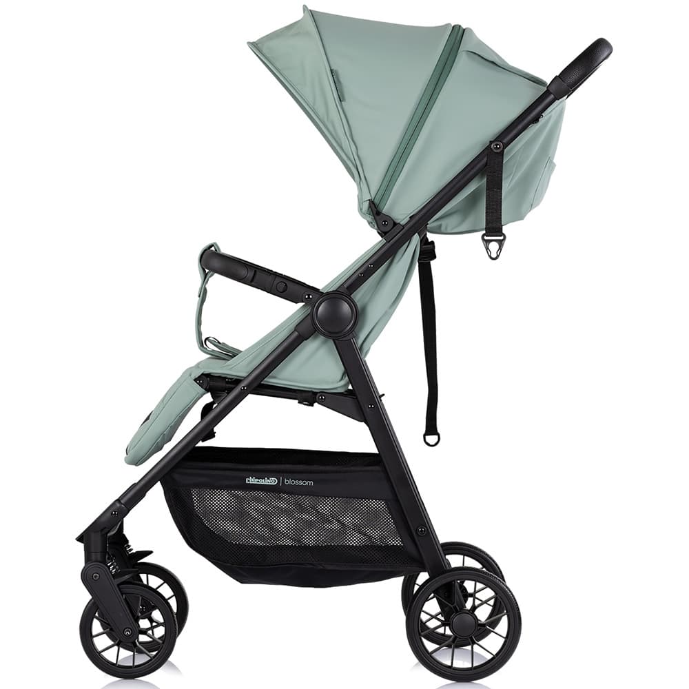 Carucior pentru copii Chipolino Blossom Matcha, spatar reglabil, bara de protectie, greutate admisa 22 kg