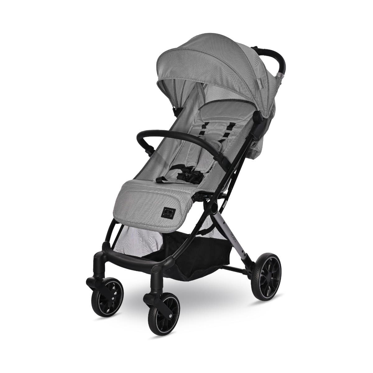 Carucior pentru nou-nascut, Lorelli Ribera, tip troler, dimensiuni compatibile avion, Grey Icy