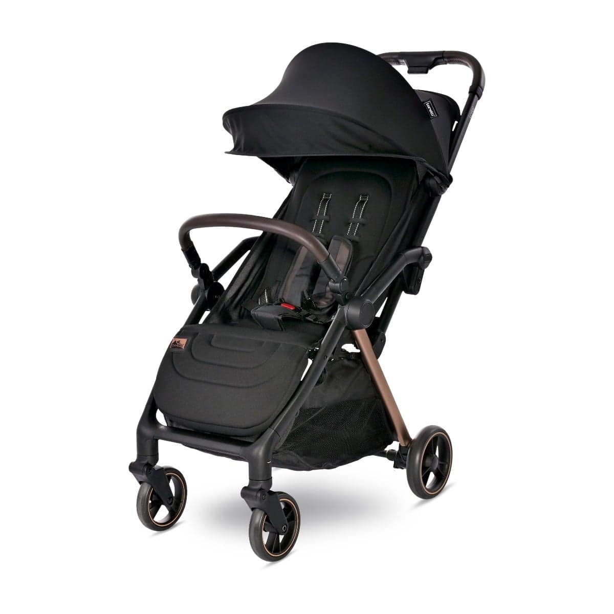Carucior pentru nou-nascut autofold, Lorelli Loret, ultra-light, pana la 22 kg, Black Jasper