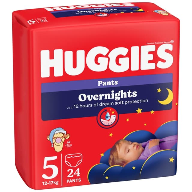 Scutece Huggies, Pants Overnights, Nr 5, 12-17 kg, 24 buc