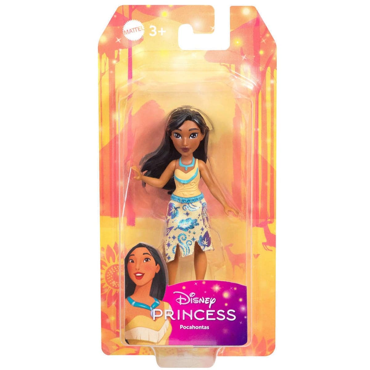 Papusa mini, Disney Princess, Pocahontas, 9 cm, JBX46