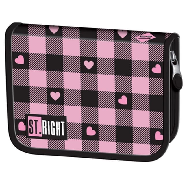 Penar neechipat cu 1 compartiment si 2 extensii, St Majewski, St Right, Pink Checkered