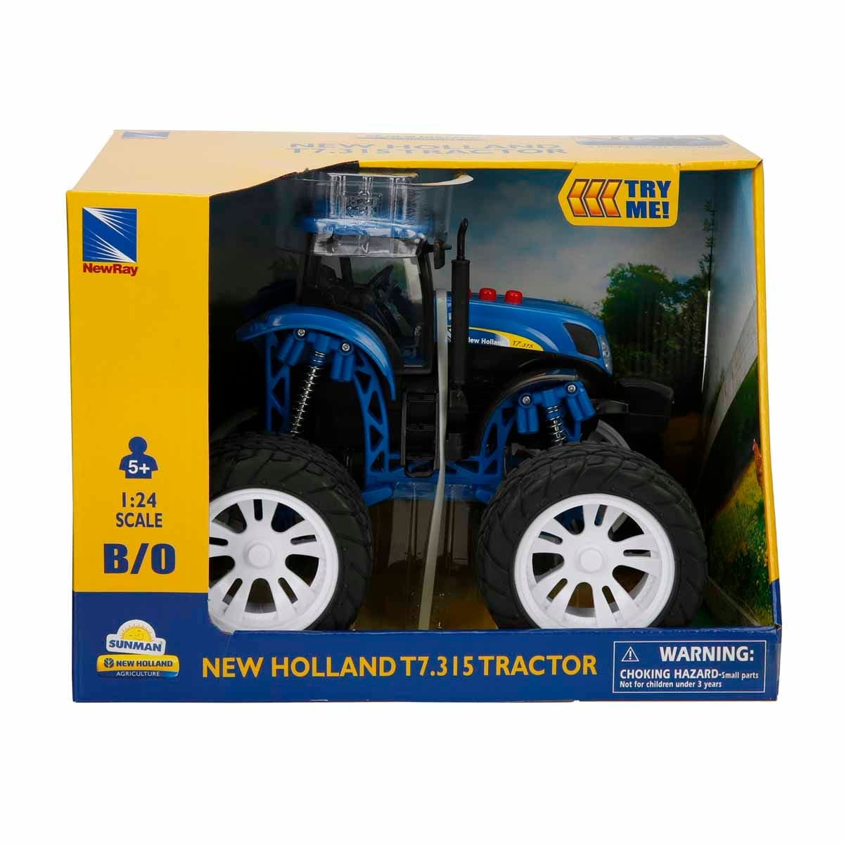Tractor cu sunete, New Ray, New Holland T7315, 1:24