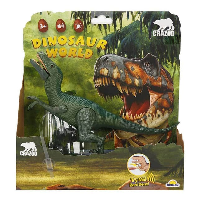 Figurina dinozaur cu sunet si lumina, Crazoo, Verde