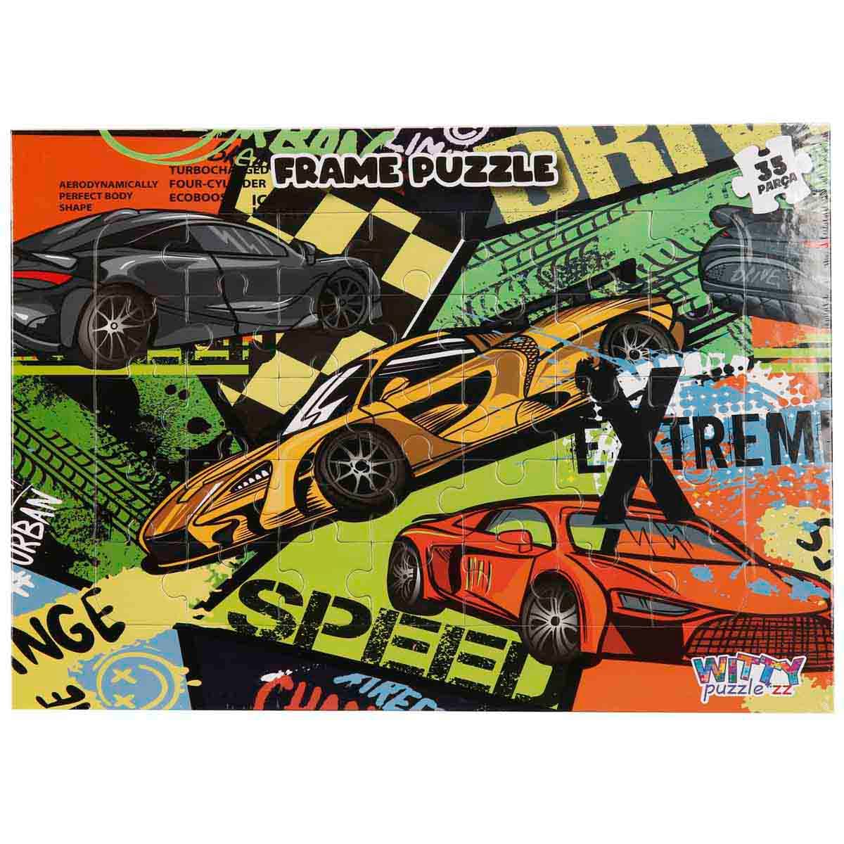 Puzzle Witty Puzzlezz, Masini de curse, 35 piese