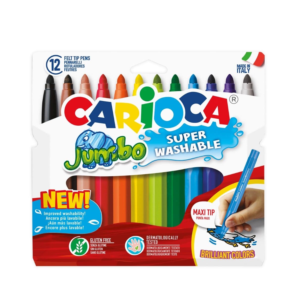 Set 12 carioci super lavabile, Carioca, Jumbo