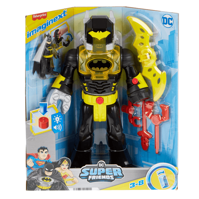 Figurina Imaginext, Dc Super Friends, Batman in costum Exo, 30 cm, HYG31