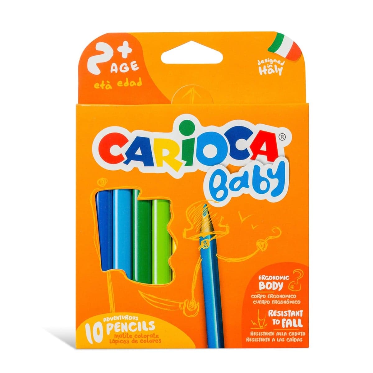 Set 10 creioane colorate, Carioca, Baby Adventurous