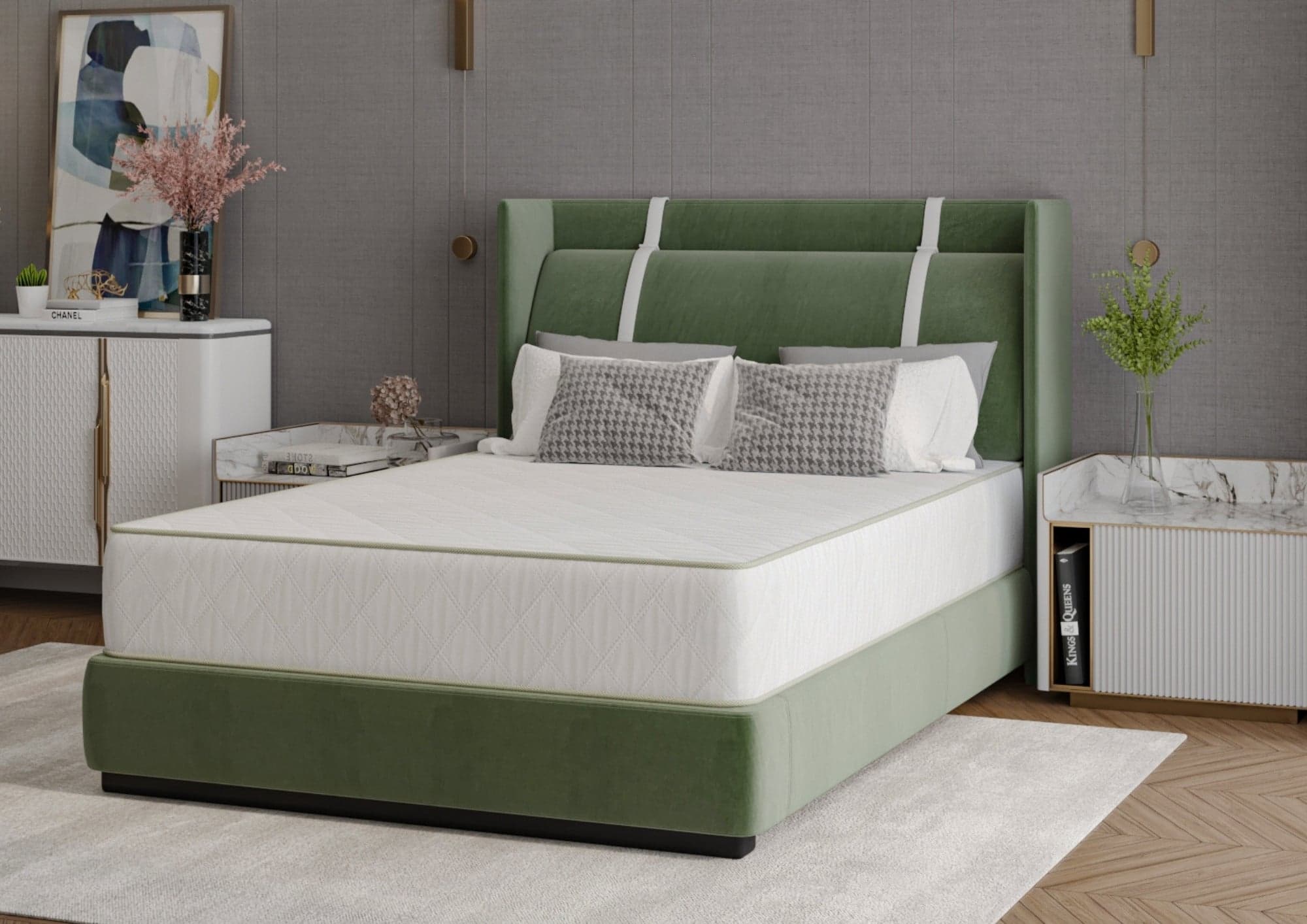 Saltea cu arcuri SomnART LETTO 140x200, înălțime 22 cm, ortopedică, husă matlasată, duritate medie-tare