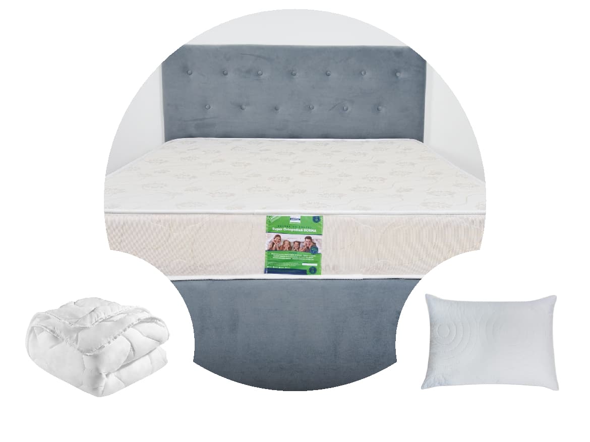 Pachet 1 Saltea ortopedica SomnART DORMA, cu arcuri, 120x200x20 cm + 1 Pilota matlasata 150x200  + 1 perna 50x70