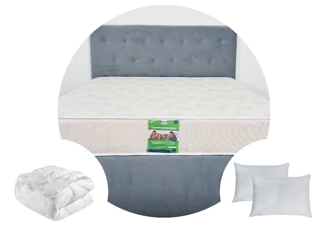 Pachet 1 Saltea ortopedica SomnART DORMA, cu arcuri, 140x200x20 cm + 1 Pilota matlasata 180x200  + 2 perne 50x70