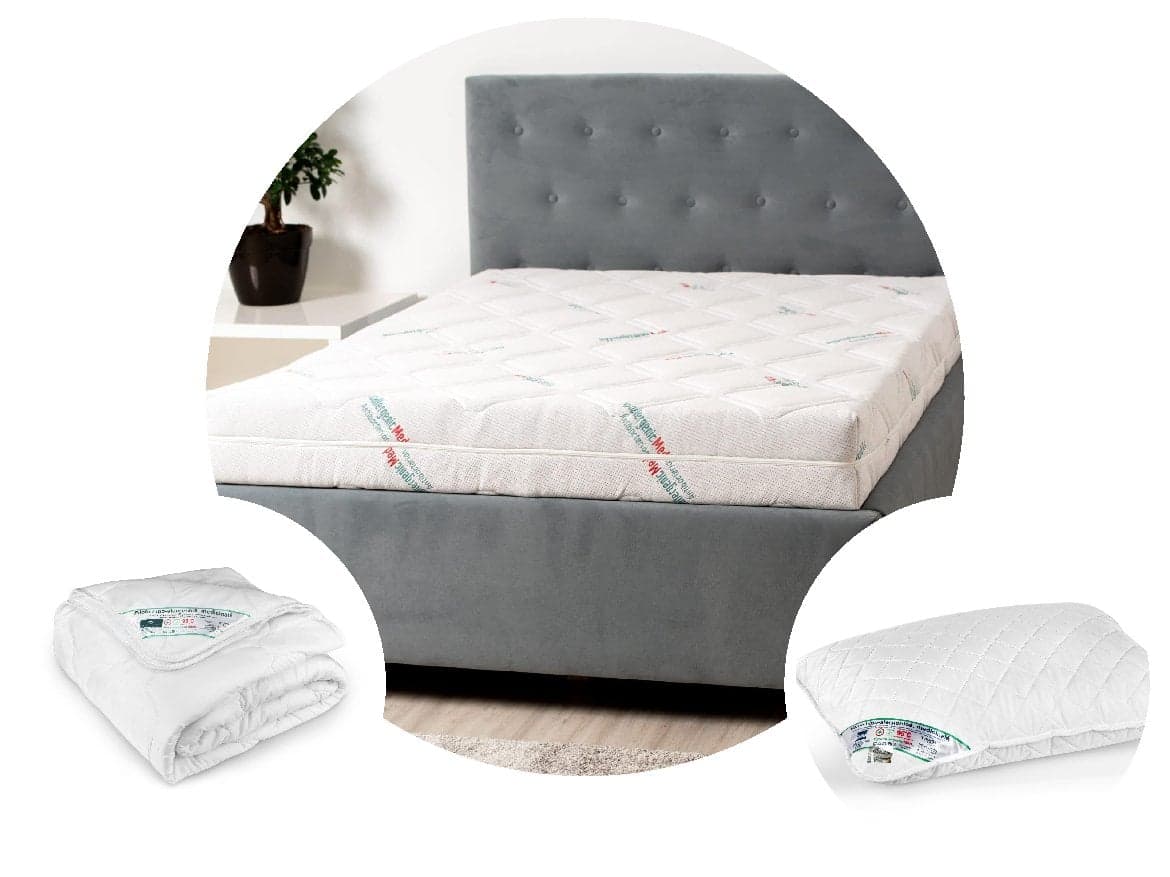Pachet 1 Saltea HypoallergenicMed Antibacteria SomnART 90x200x18 cm + Pilota HypoallergenicMed 150x200 + 1 perna 50x70