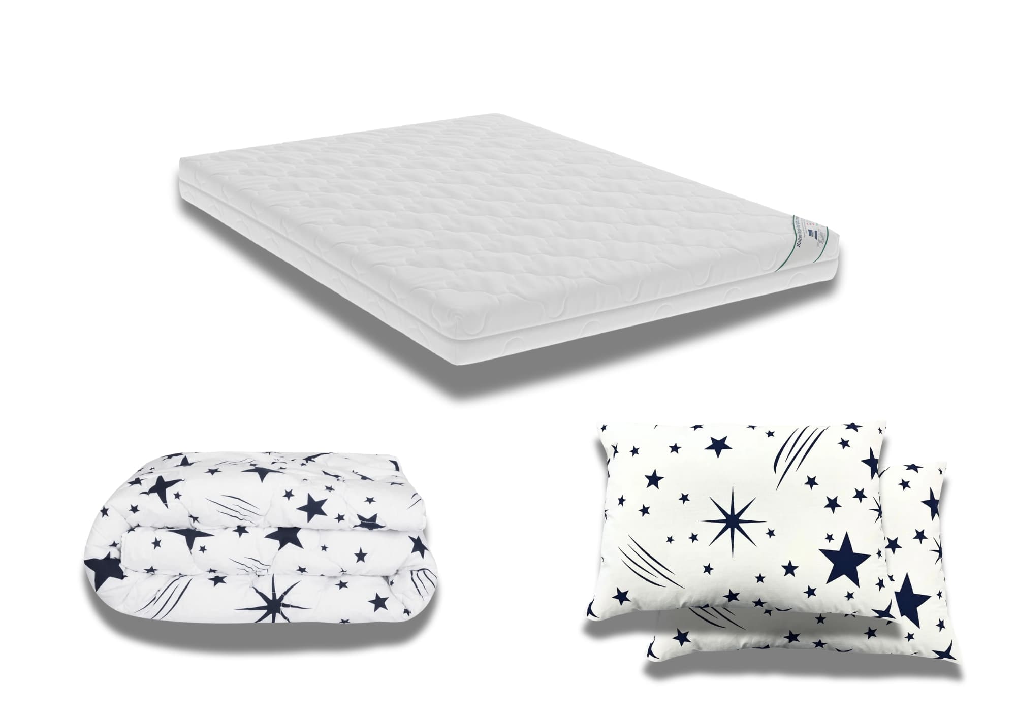 Pachet Promo: Saltea HypoallergenicMed PolyCotton 160x200x16 + Pilota bumbac Stelute 200x220 + 2 Perne bumbac Stelute 50x70