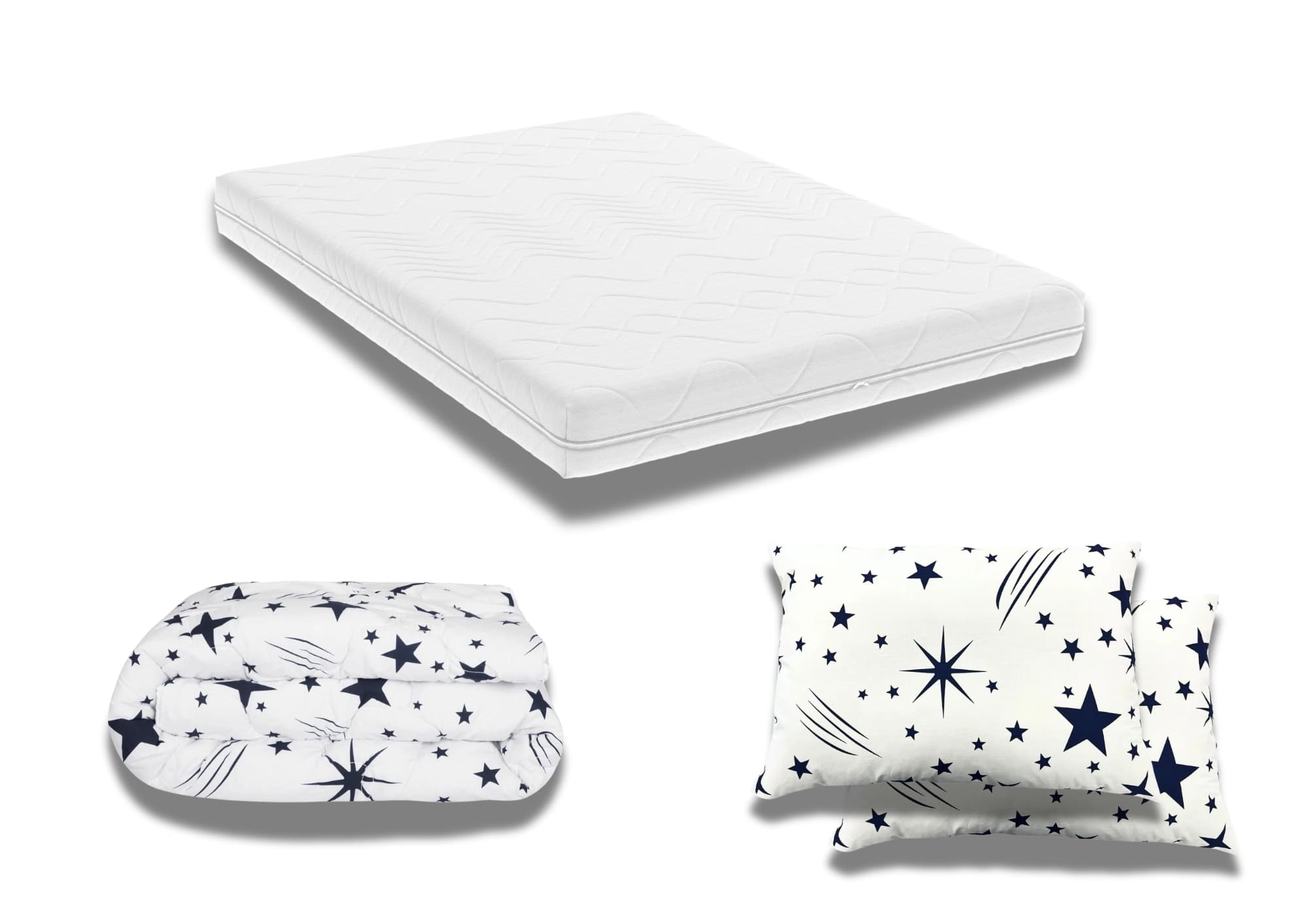 Pachet Promo: Saltea Optimax Ortopedic 160x200x18 + Pilota bumbac Stelute 200x220 + 2 Perne bumbac Stelute 50x70