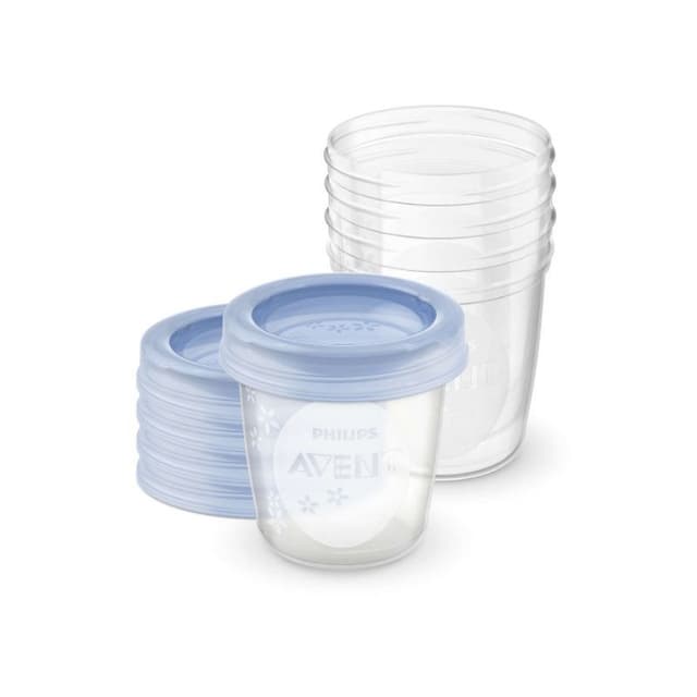 Recipiente pentru depozitarea laptelui matern, 5 bucati, SCF619/05, Philips Avent